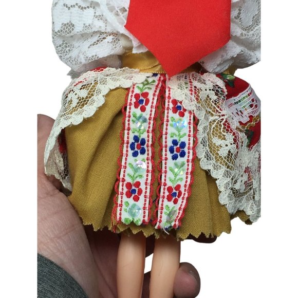 Collectible Brunette/Blue Eyed Doll Wearing Patterned Dress- Head, arms and eyes - Picture 5 of 5